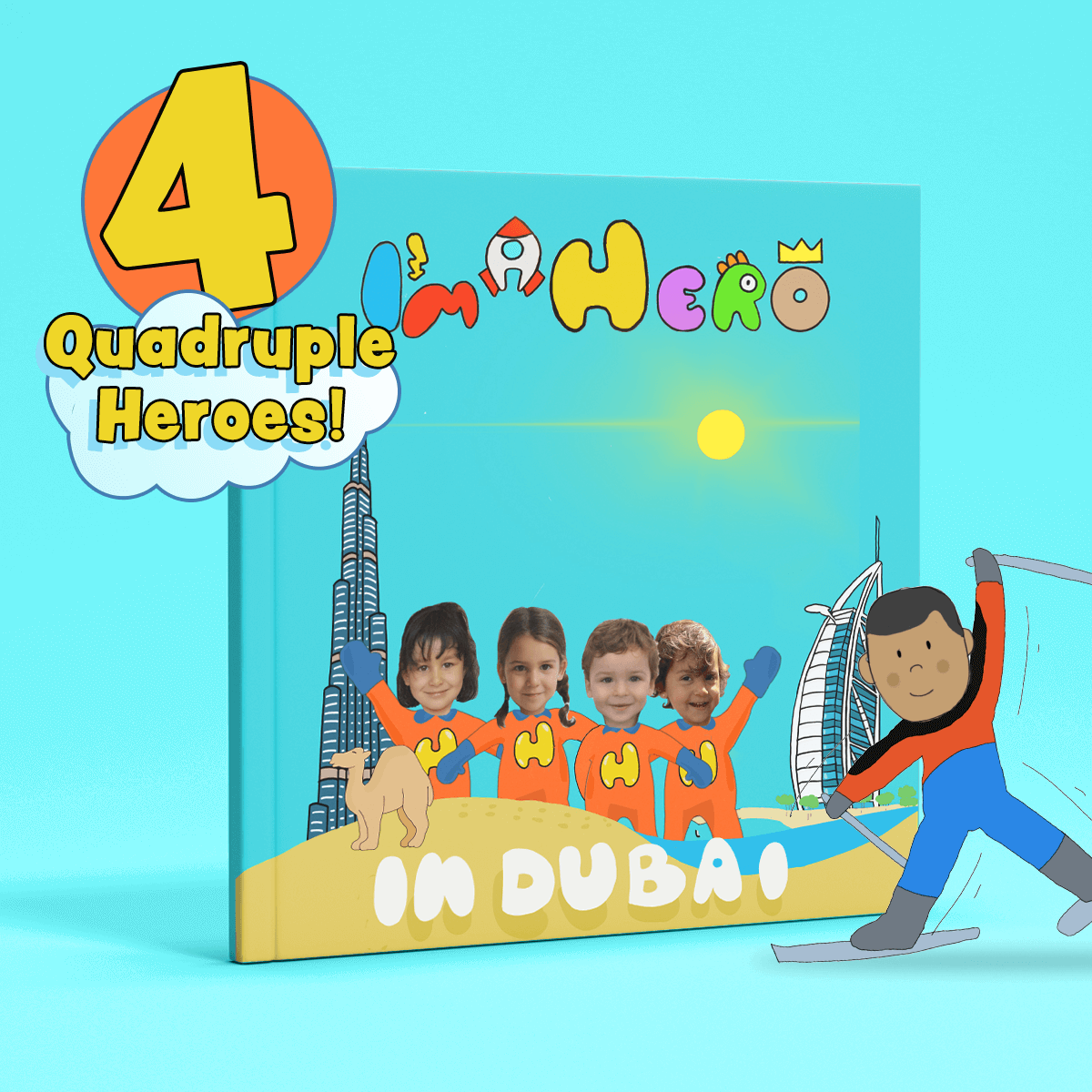 I'm a Hero in Dubai, Quadruple Heroes (4) – Personalised Story Book - I'm a Hero