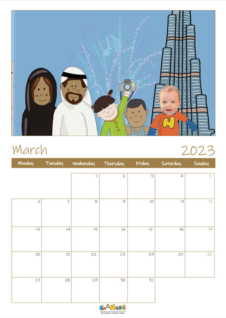 I’m a Hero Personalized Wall Calendar - I’m a Hero in Dubai 2023 - - I'm a Hero
